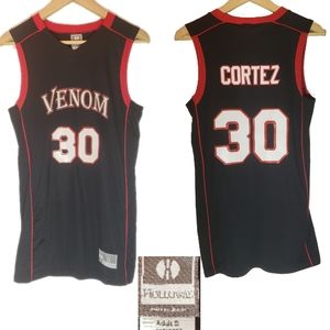Basketball jersey locker tag black red Venom